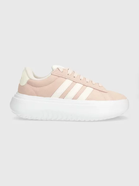 Велурени маратонки adidas GRAND COURT розово