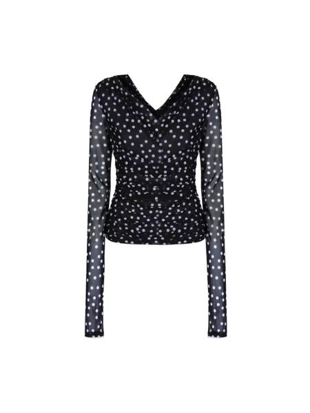 Top Dolce And Gabbana w grochy tiulowy czarny