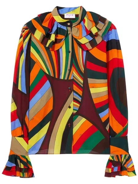 Bluză Pucci cu imagine cu imprimeu abstract portocaliu