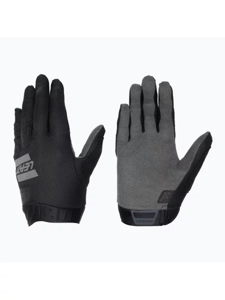 Gyerek kerékpáros kesztyűk Leatt MTB GripR Jr stealth. Méret: M fekete