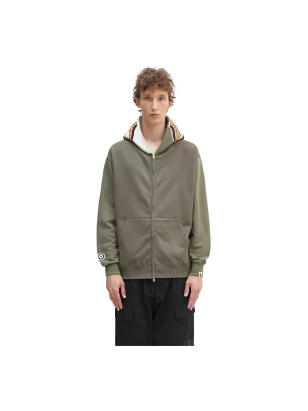 A Bathing Ape bluza Shark z kapturem wzorzysta zielony