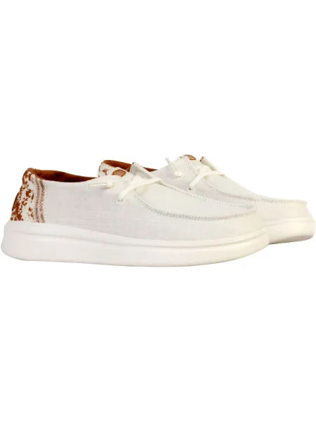 Pantofi Heydude cu imprimeu animal print alb