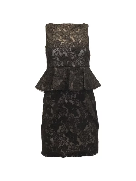 Cu peplum rochie mini Alice + Olivia din dantelă de costum negru