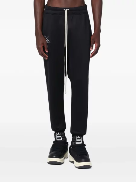 Stahovací šňůrka kalhoty se stahovací šňůrkou Rick Owens X Champion s výšivkou černý