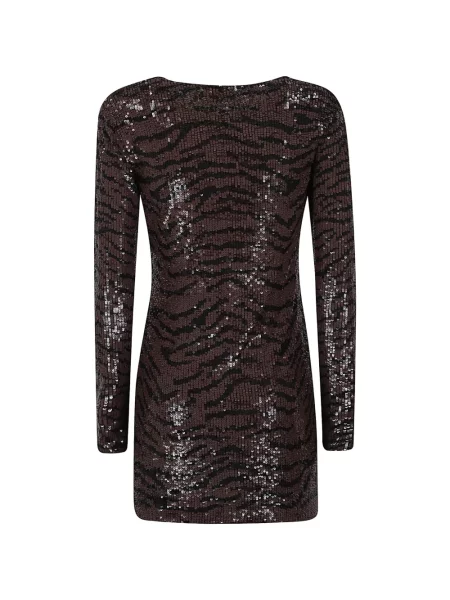 Rochie P.a.r.o.s.h. cu paiete cu model zebră maro