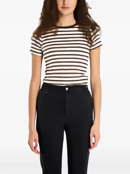 Top Guess Jeans cu dungi alb
