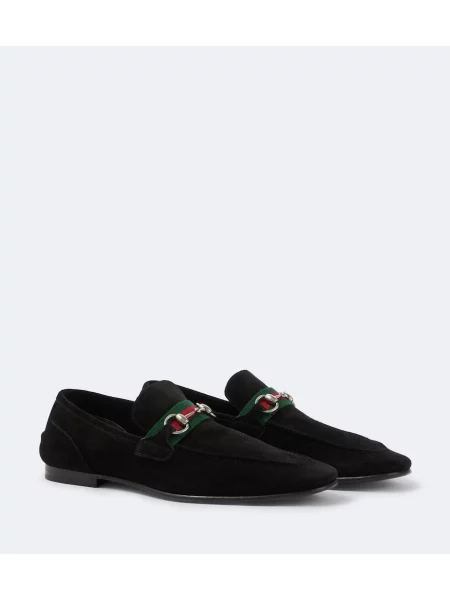 Pantofi loafer Gucci din piele de căprioară negru