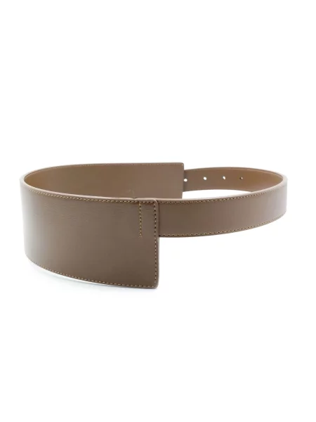 Кожаный корсетный ремень Weatro с ремешками коричневый