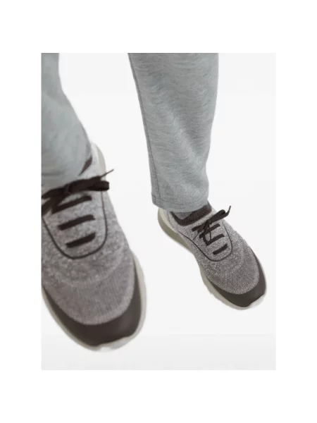 Dzianinowe sneakersy Brunello Cucinelli brązowe