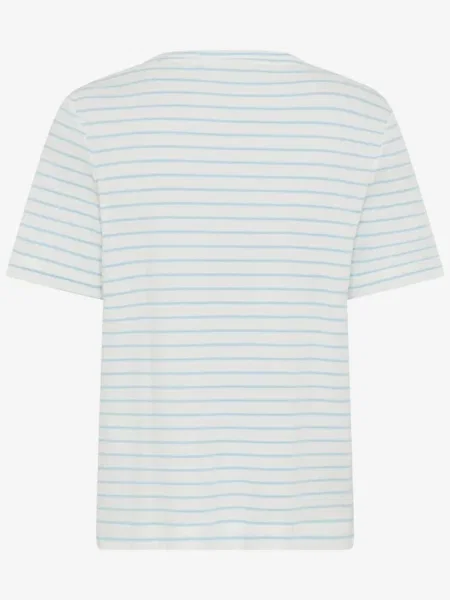 BRAX Tricou Cira albastru deschis alb