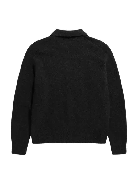 Norse Projects sweter wełniany Rasmus Relaxed Brushed Polo czarny