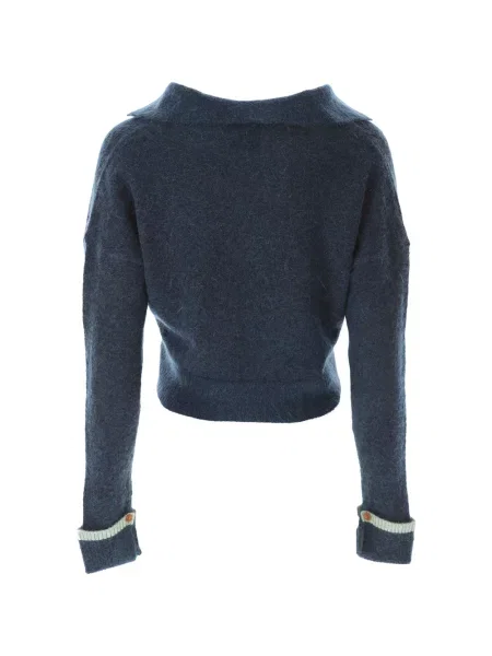Sweter Alysi z dekoltem w serek niebieski