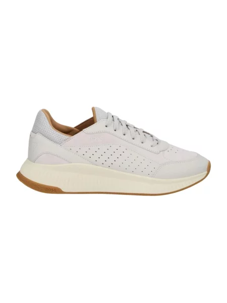 Sneakersy Boss skórzane szare