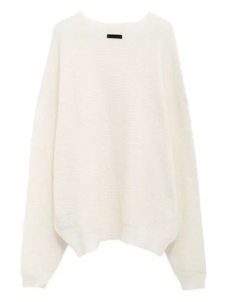 Pulover Fear Of God Essentials cu decolteu rotund alb