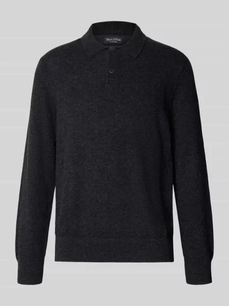 Sweter o kroju regular fit z mieszanki bawełny i żywej wełny Marc O'polo