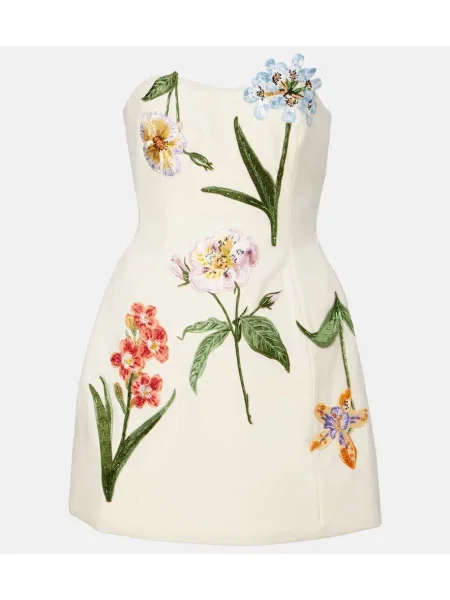 Rochie Leo Lin cu model floral alb