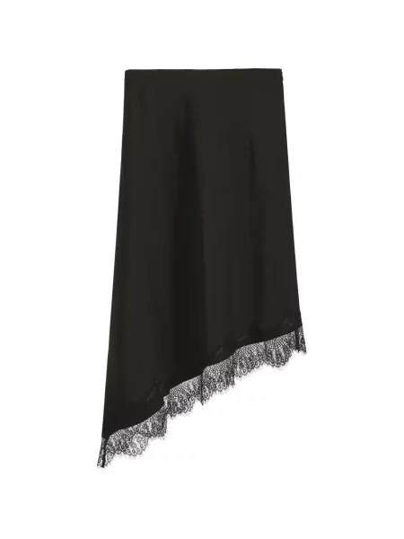 Fustă midi B+ab asimetrică din dantelă negru