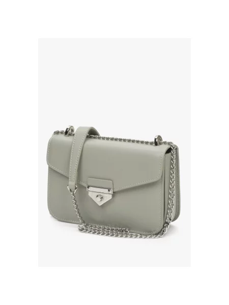 Сумка на ланцюжку шкіряна оливкова Estro зелена
