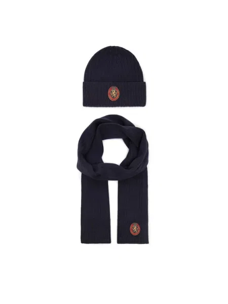 Tommy Hilfiger Set Fular și Căciulă Th Crest Giftpack Bleumarin
