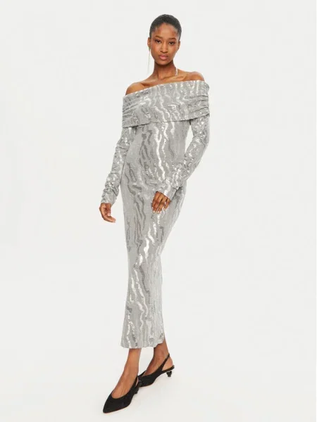 ROTATE Rochie cocktail argintiu