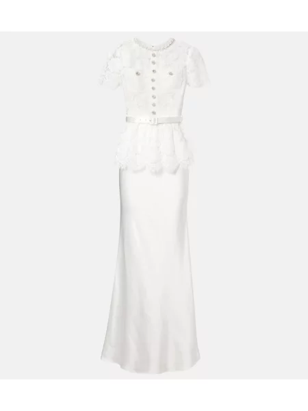 Rochie Self-portrait din satin alb