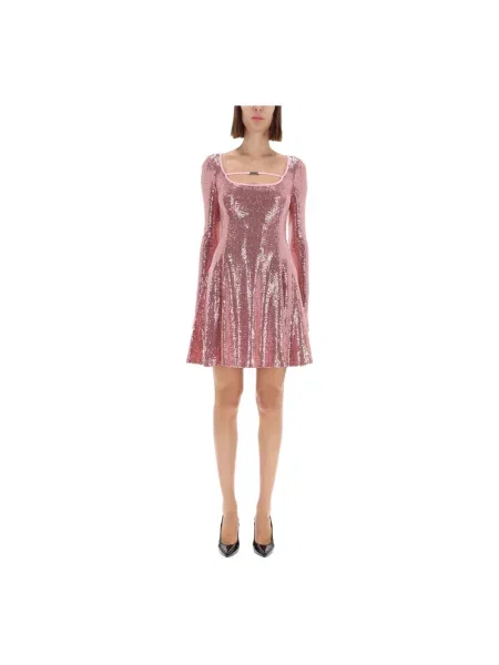 Sukienka jeansowa Versace Jeans Couture garniturowa różowa