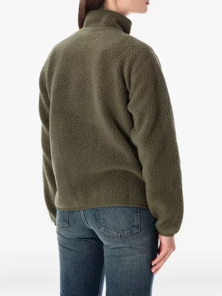 Geacă Patagonia din fleece cu autograf verde
