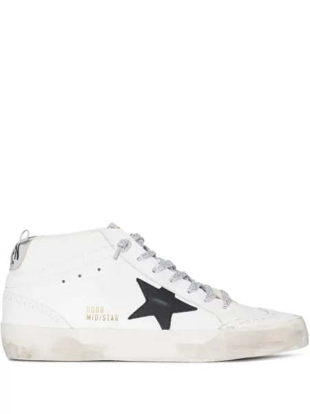 Sneakerși Golden Goose cu șireturi din dantelă alb