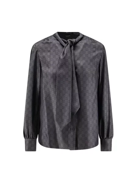 Bluzka Gucci z kokardką szara