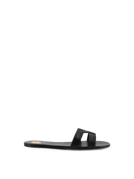 Klapki Saint Laurent skórzane czarne
