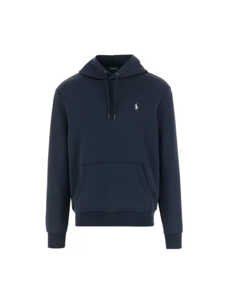 Bluza z kapturem wyhaftowanym logo i kieszenią kangurką Polo Ralph Lauren granatowa