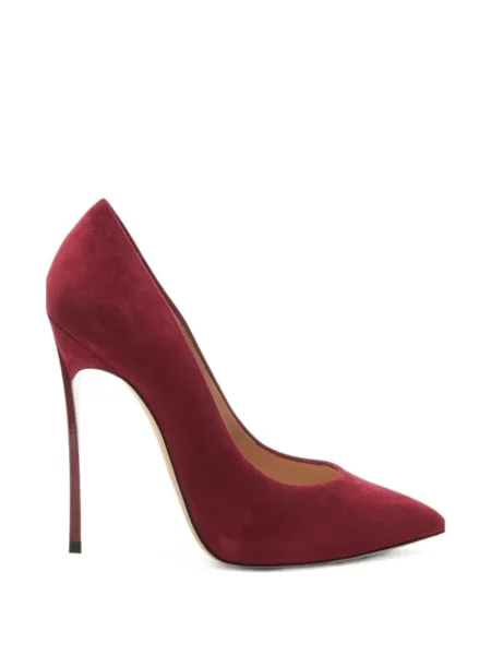 Pantofi cu toc Casadei din piele de căprioară roșu