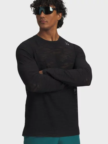 Жаккардовый лонгслив Under Armour черный