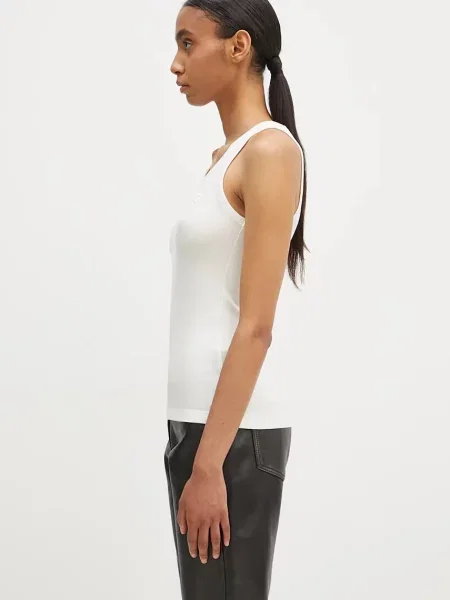 Топ Coperni Rib Logo Tank Top бежевий
