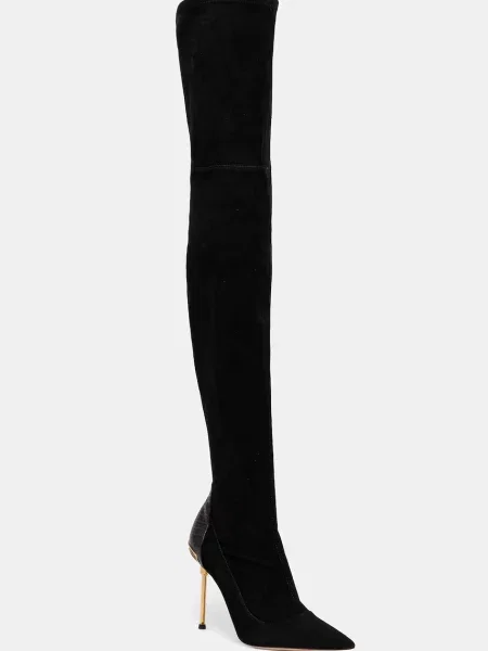 Велурени ботуши Elisabetta Franchi черно