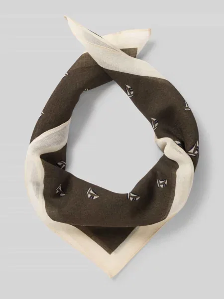 Chusta z Mieszanka lnu i jedwabiu Model RIO' Selected Homme biała