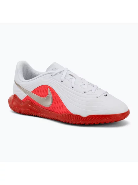 Încălțăminte de fotbal pentru copii Nike Jr. Tiempo Maestro Club white/bright crimson/blur alb