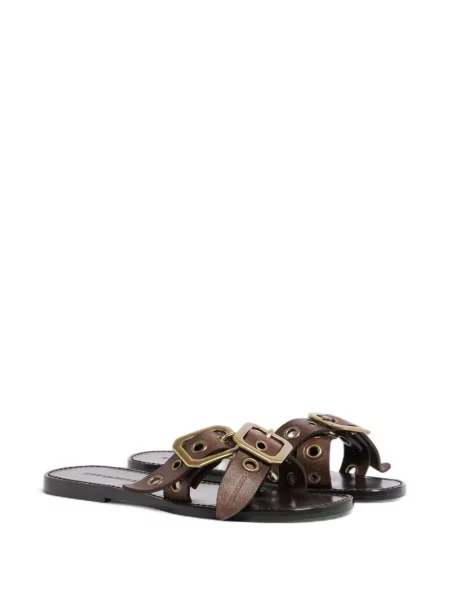 Sandale Dsquared2 fără toc cu cataramă maro