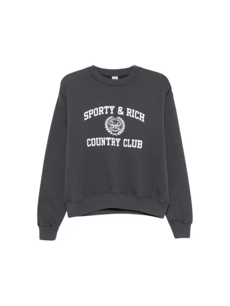 Bluza nierozpinana Sporty And Rich z logo szara