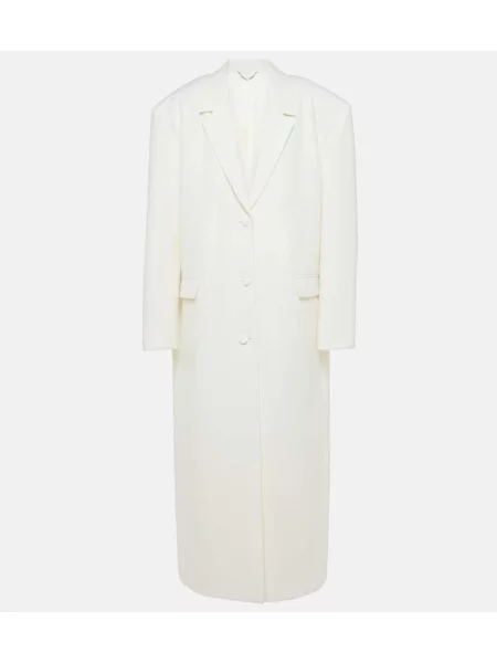 Palton Magda Butrym de lână alb