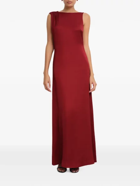 Rochie maxi Marcella asimetrică roșu