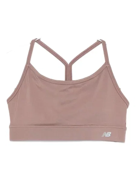 Sutien New Balance cu broderie din satin alb