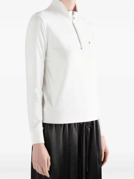 Pulover Tommy Hilfiger cu broderie alb