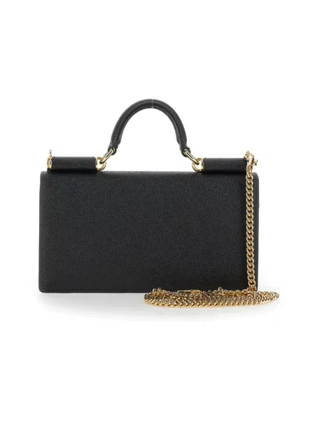 Torebka Dolce And Gabbana skórzana z nadrukiem czarna