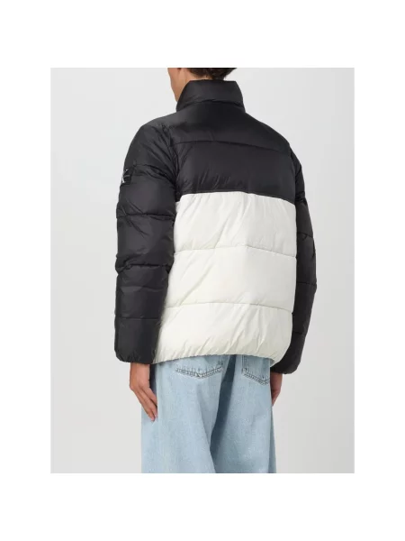 Kurtka jeansowa Calvin Klein z logo pikowana biała