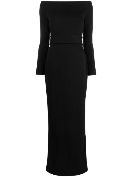 Rochie maxi Solace London lungă de costum negru