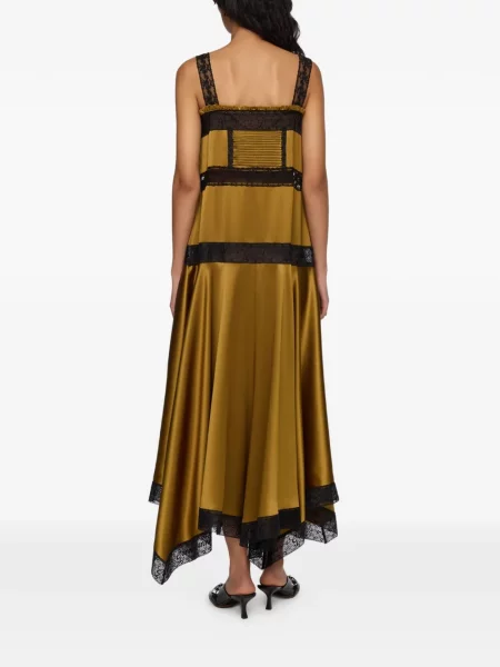 Rochie maxi Ganni din dantelă galben