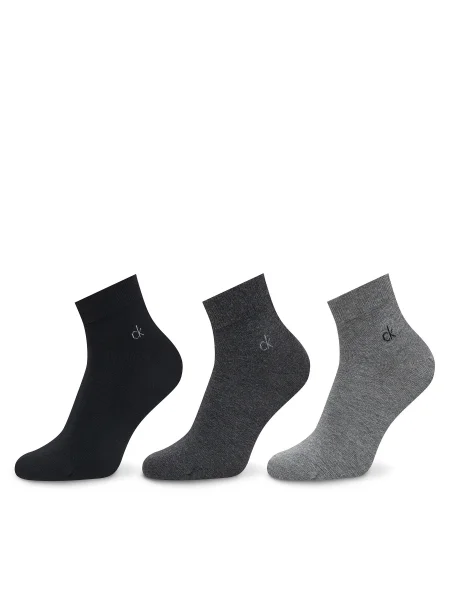 Set de 3 perechi de șosete medii pentru bărbați Calvin Klein gri