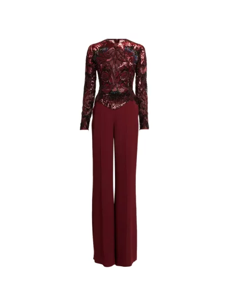 Salopetă Elie Saab cu broderie roșu