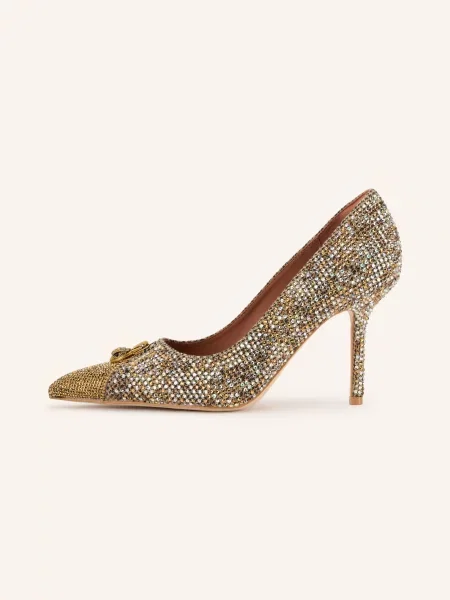 Kurt Geiger Lodičky Court S Ozdobnými Kamínky / zlatá / tmavě hnědá béžová